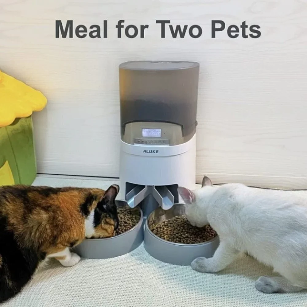 NEW Automatic Pet Feeder for Two Cats/Dogs 6.5L Dry Food Dispenser Voice Record